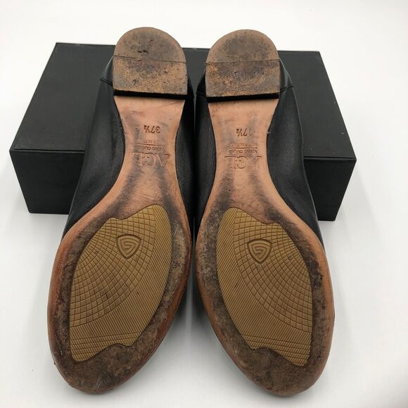 AGL Vero Cuoio Ballet Flats Women's size 7.5 Black White Leather Cap Toe - Picture 16 of 16